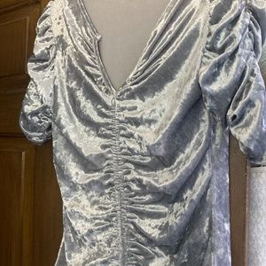 Boston Proper velvet silver shirt